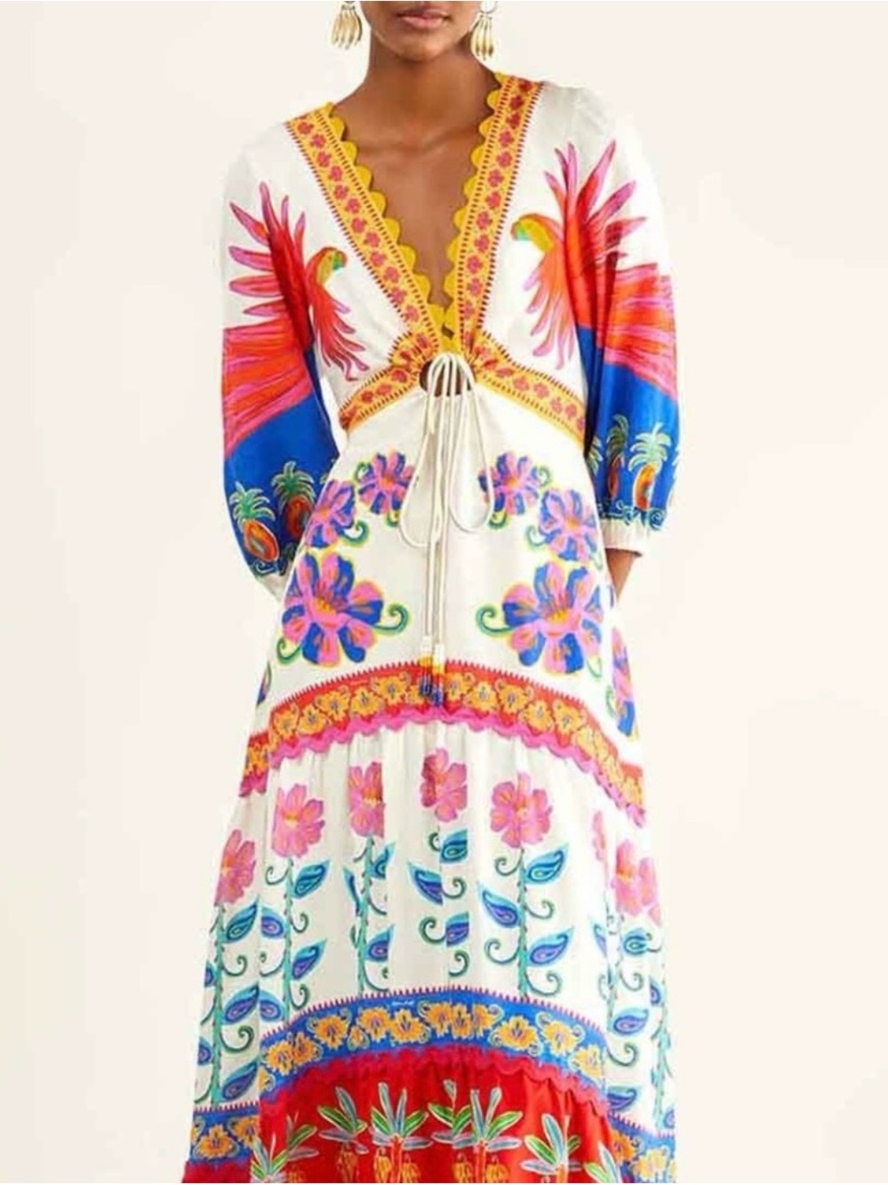 Farm Rio Vivid Garden Maxi Dress size M - Picture 1 of 6